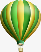 绿色黄色条纹热气球