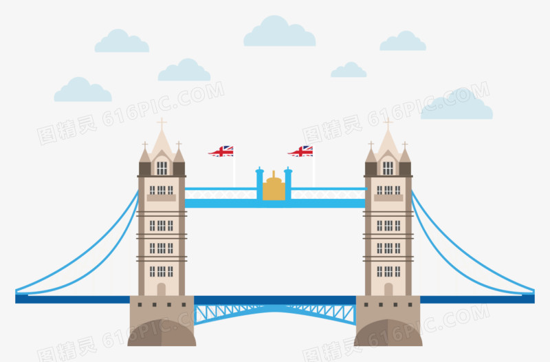 伦敦塔桥矢量图