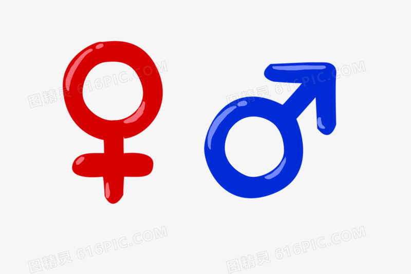 红蓝男女标志图标元素