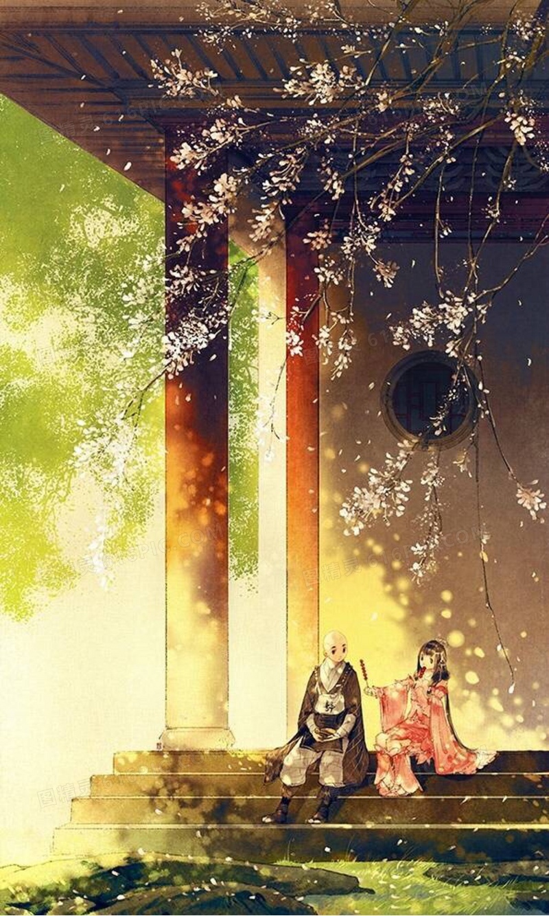 手绘古风春天来了