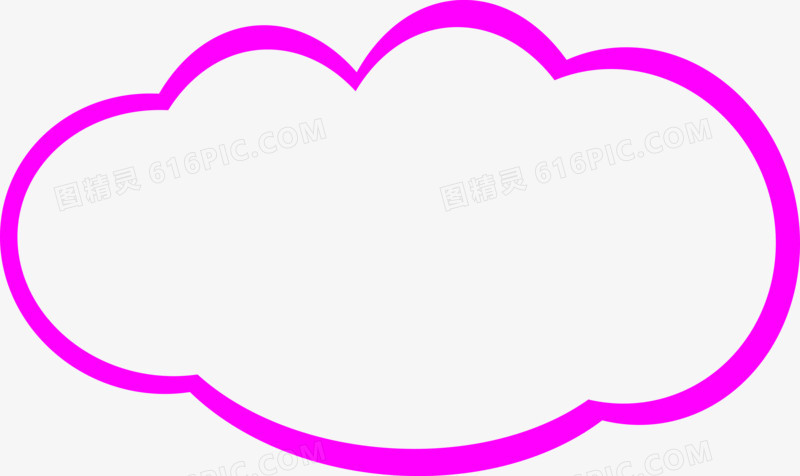 粉色云朵中空白色