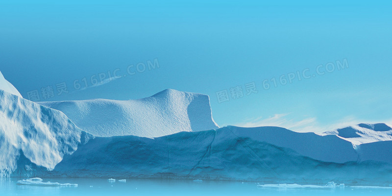 白色雪山冰山海报背景