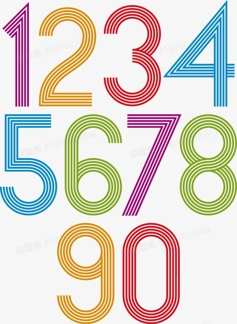 彩色数字123组合