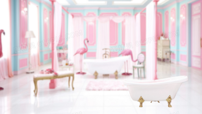 粉色浴室图片素材