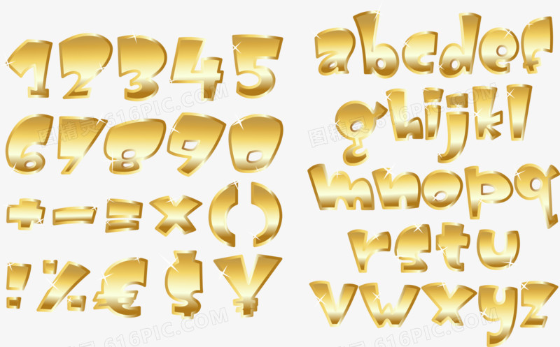 金属质感字体矢量素材