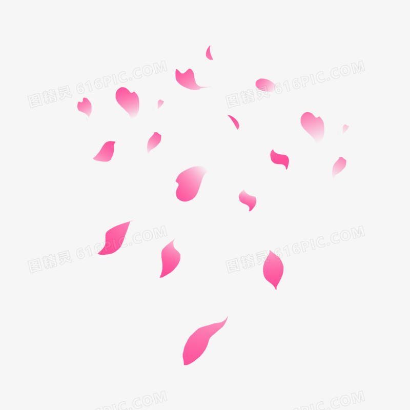 漂浮的粉色花瓣免抠素材
