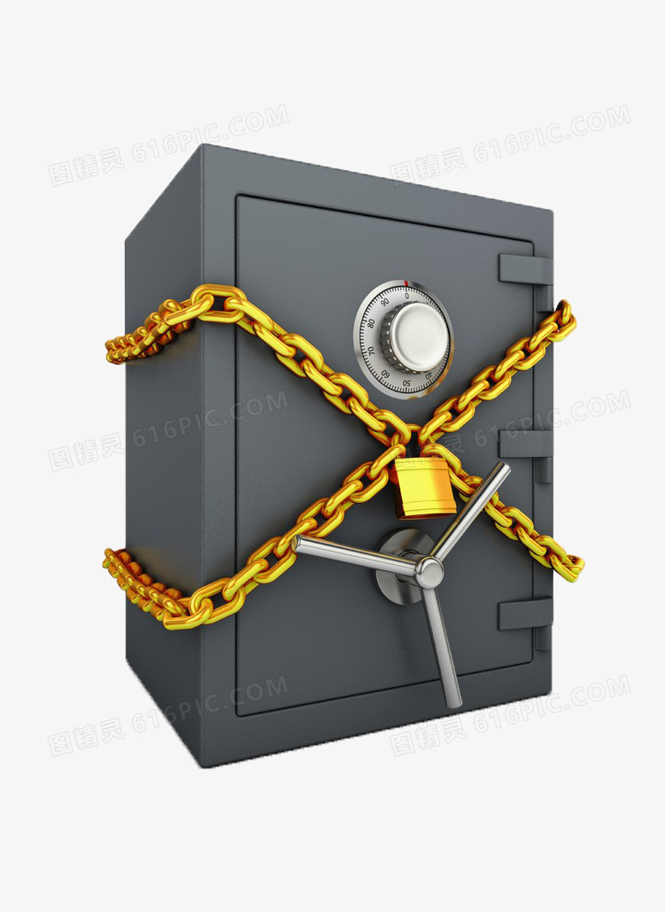 铁链缠绕的保险箱图片