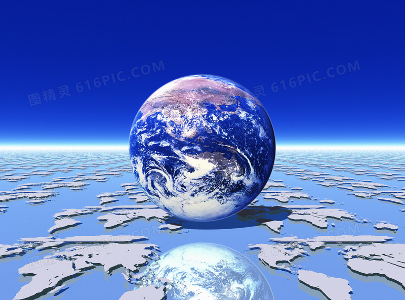许多世界地图上的一个地球高清
