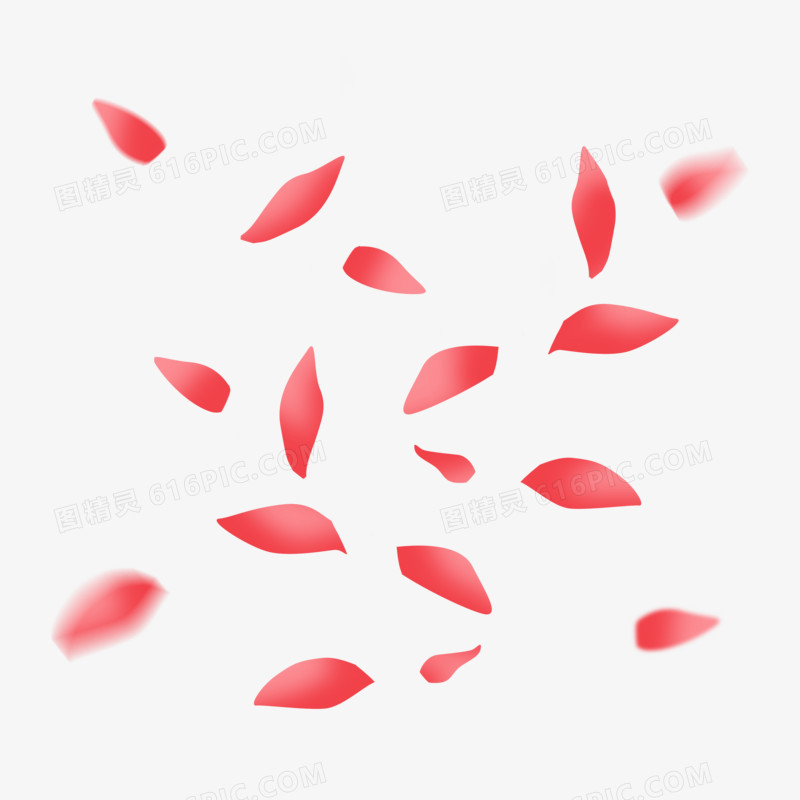 红色花瓣漂浮免抠元素