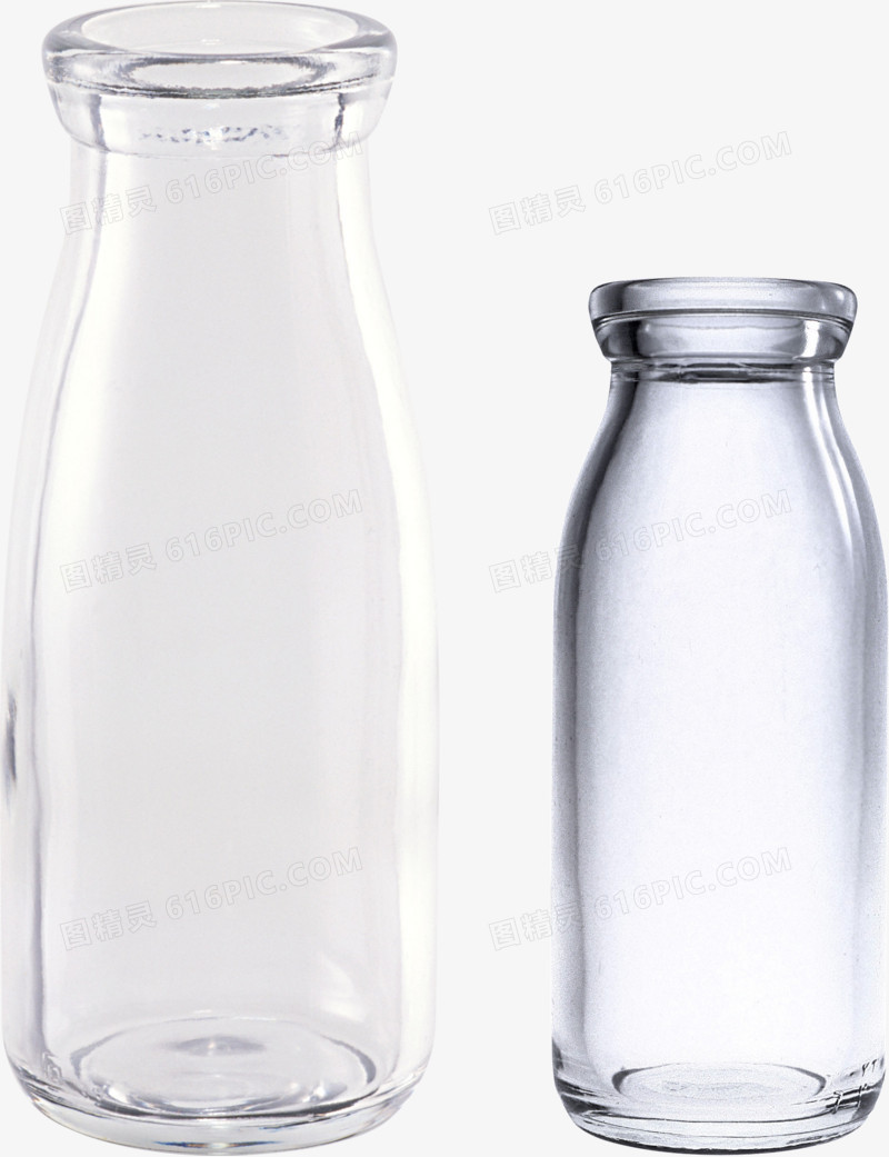 高清摄影手绘透明的玻璃瓶