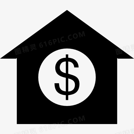 美元的符号在房子图标