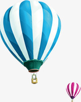 蓝色热气球海报背景七夕情人节