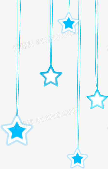 蓝色吊着的星星图案