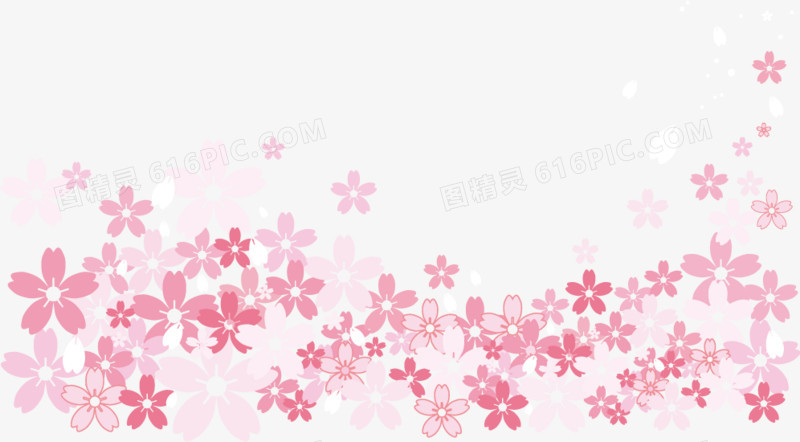 矢量粉色樱花图