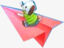 纸飞机小狗卡通六一儿童节主题素材