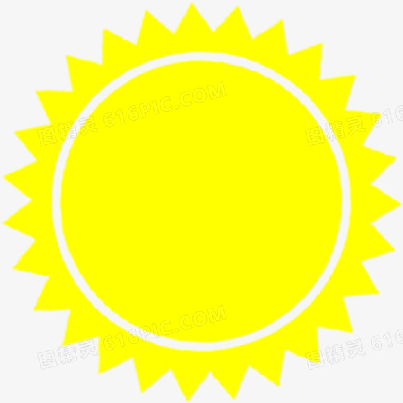黄色卡通手绘太阳