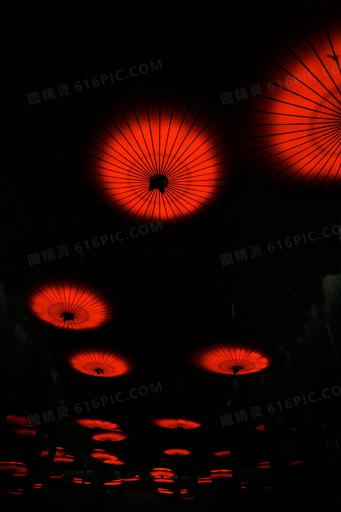 中国风古风红色油纸伞