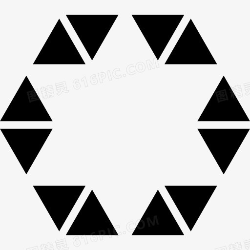 星在六角小三角形图标