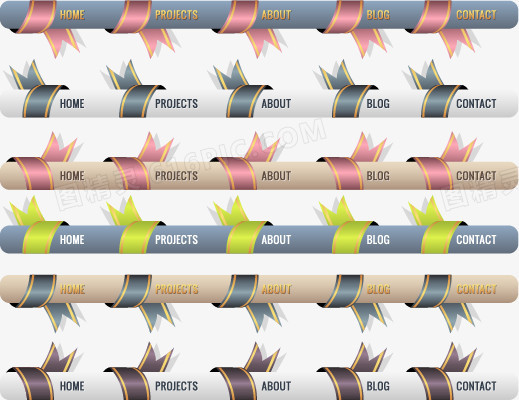 精美网页导航条设计矢量素材