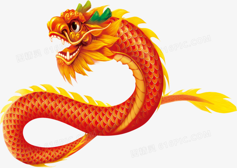 卡通红色大龙