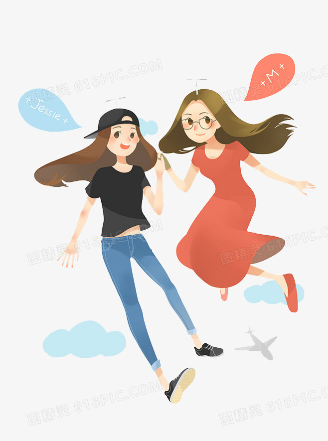手绘女孩