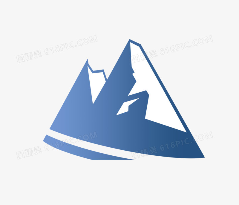 雪山山峰图标元素