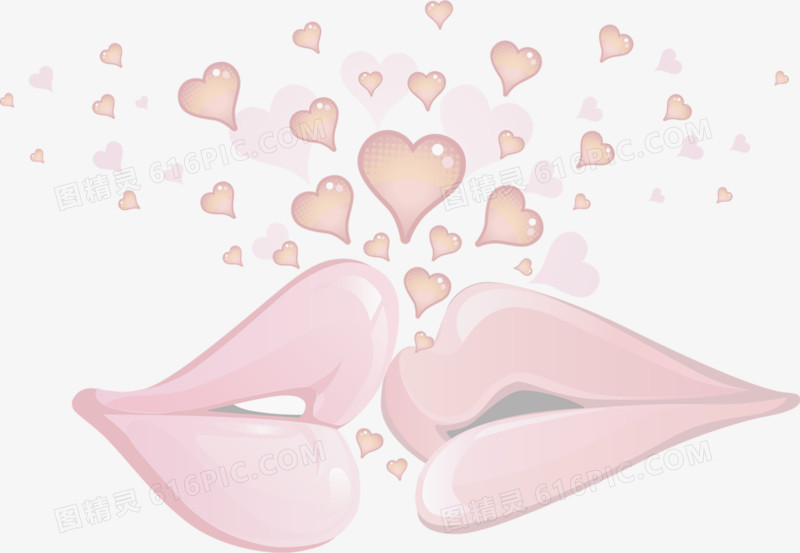 粉色嘴唇爱心