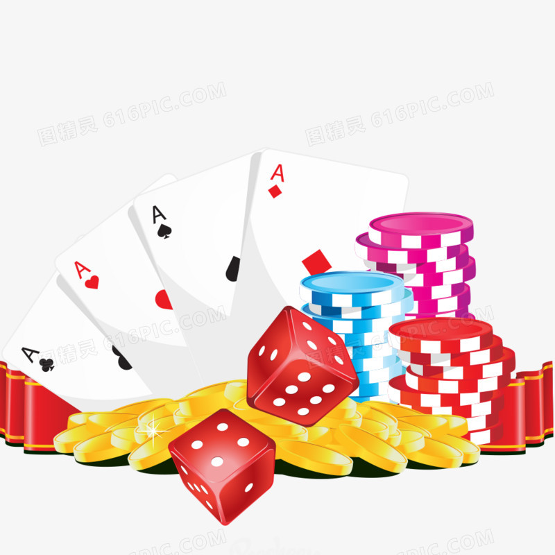 赌博扑克牌骰子矢量素材