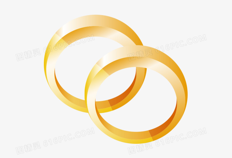 矢量钻戒对戒指环求婚黄色