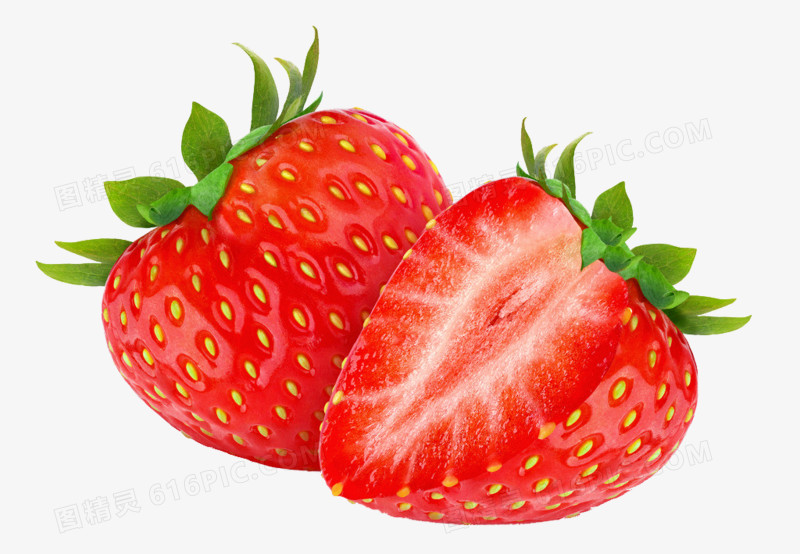 鲜红的草莓水果高清背景素材
