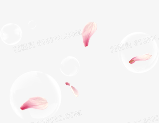 粉色唯美漂浮气泡花瓣