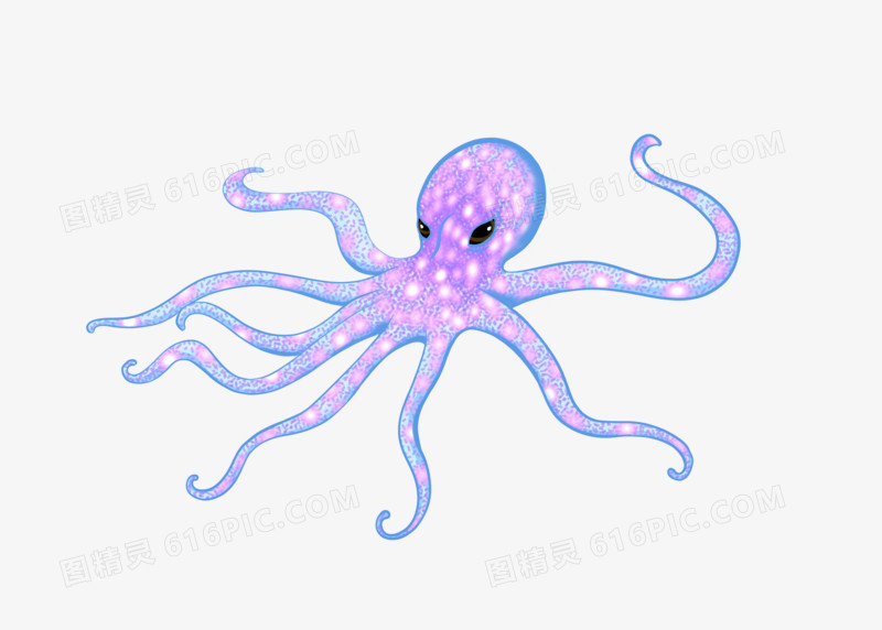 卡通手绘海洋生物章鱼元素