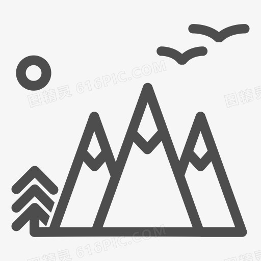 空气森林新鲜的山自然帐篷旅游旅行图标集，第二部分