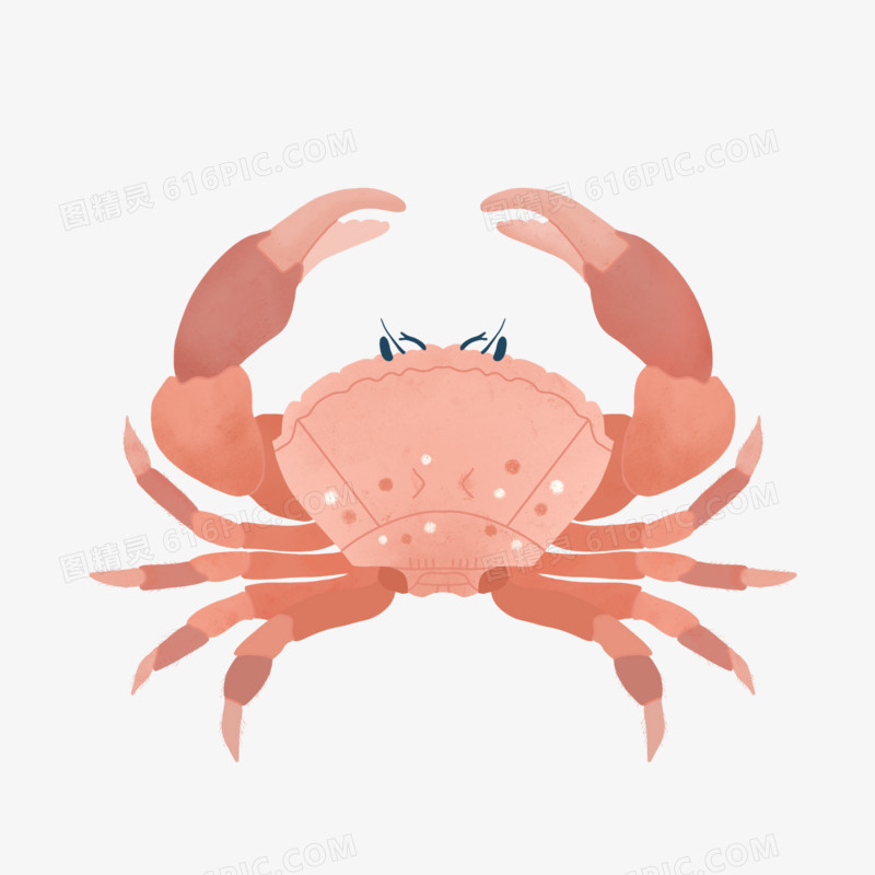 卡通手绘大螃蟹元素