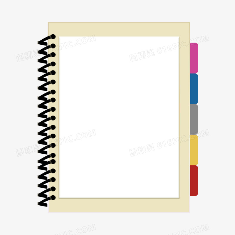 扁平手绘分页一本笔记本边框元素