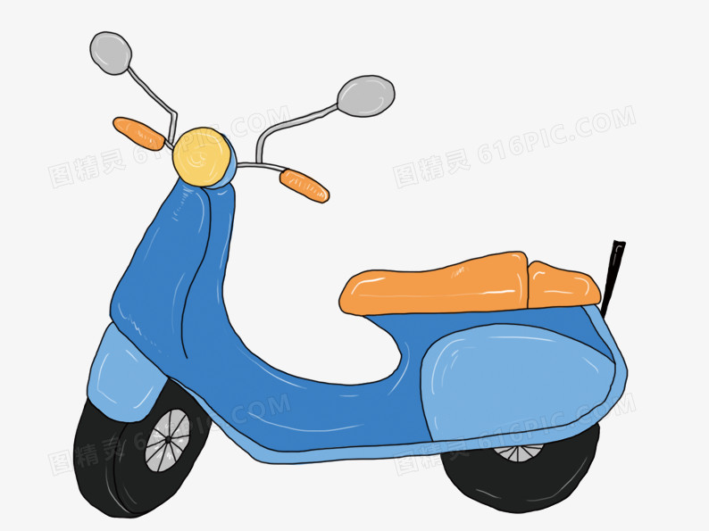 蓝色电动摩托车素材图片