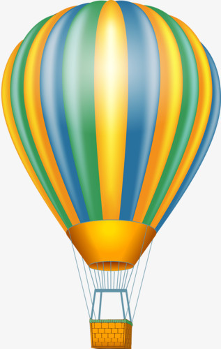 彩色卡通条纹热气球