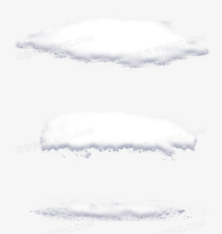 创意合成白色的云朵雪地效果
