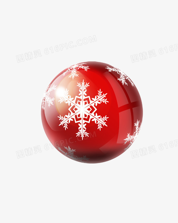 红色雪花圣诞装饰圆形装饰球