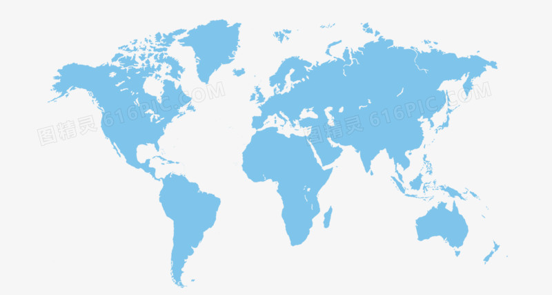 世界地图蓝色世界地图卡通地图