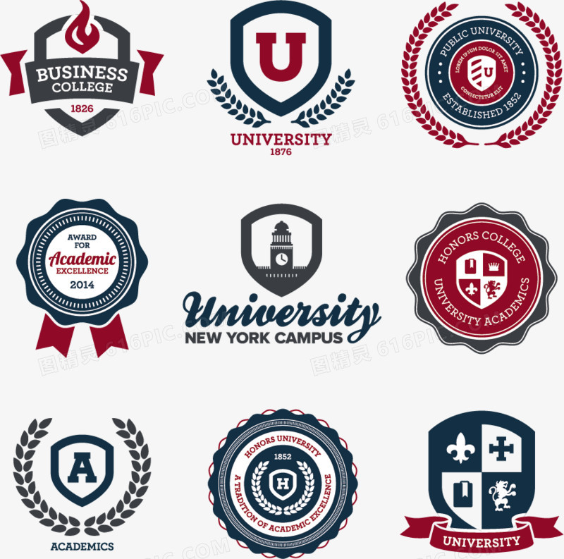 欧美大学logo素材