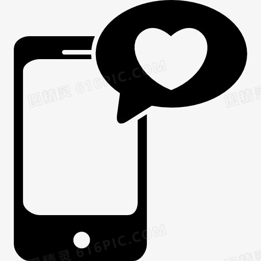 爱泡泡和心脏的电话信息图标