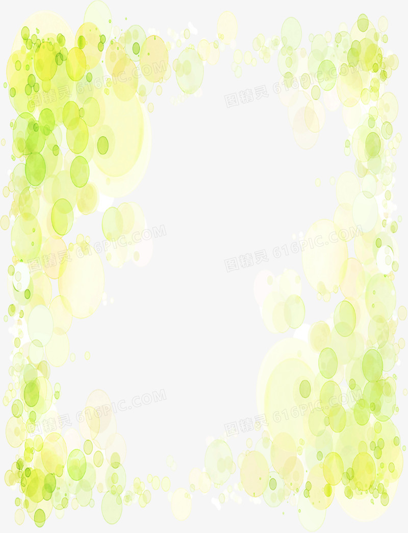 手绘绿色艺术气泡装饰