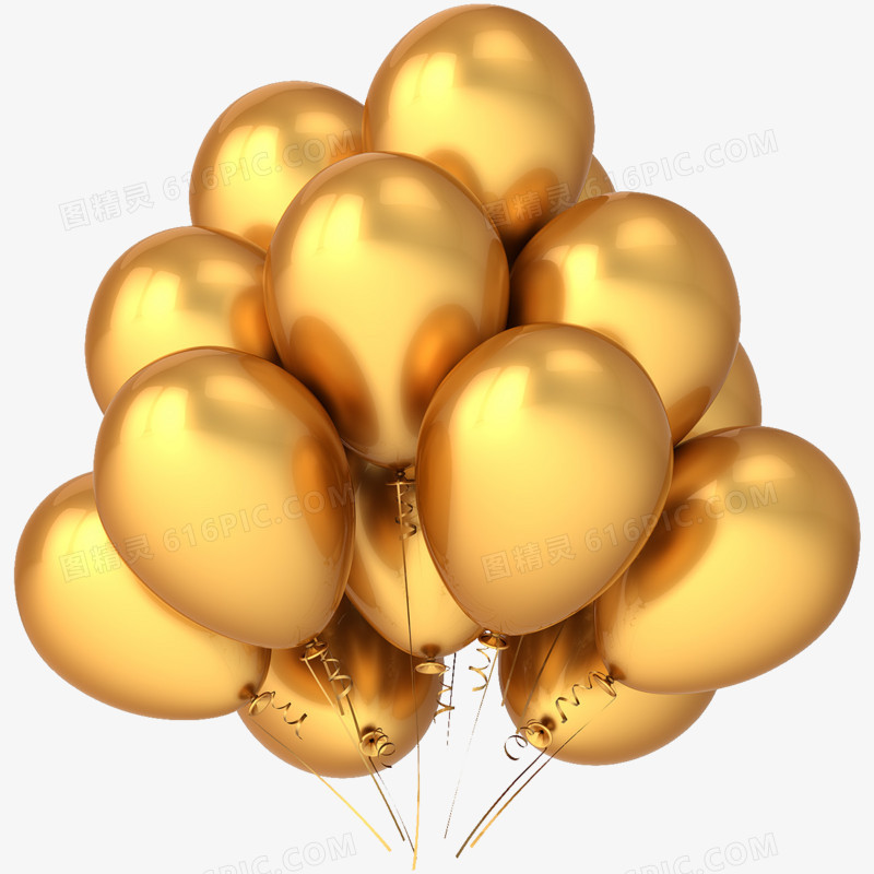 金色气球氢气球元素