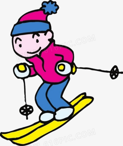 滑雪的小孩矢量