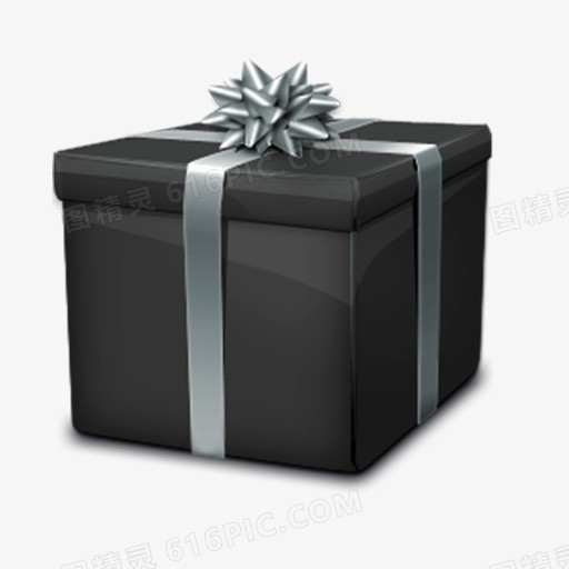 黑白礼物盒子元素