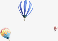 彩色卡通漂浮热气球