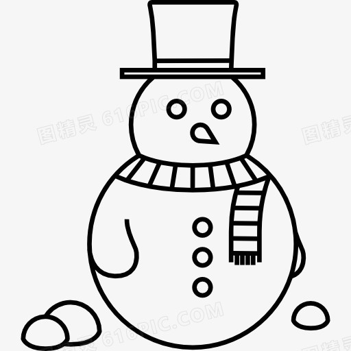 雪人的围巾和帽子图标