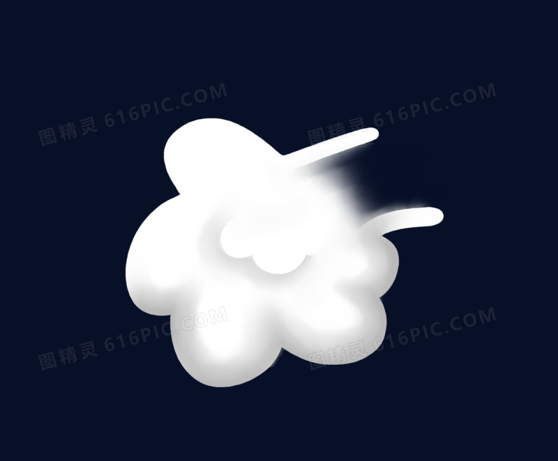 白色卡通装饰气云元素