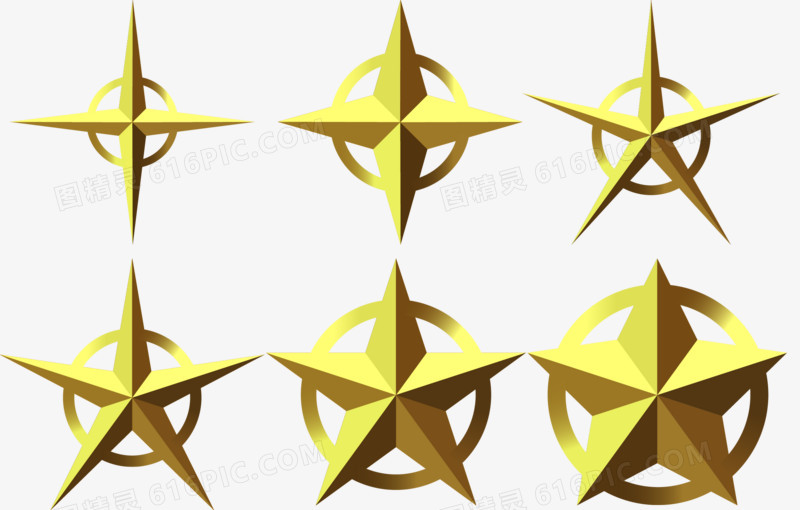 矢量图金色五角星